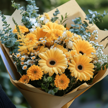 Flores Surtidas en Naranjas y Amarillos